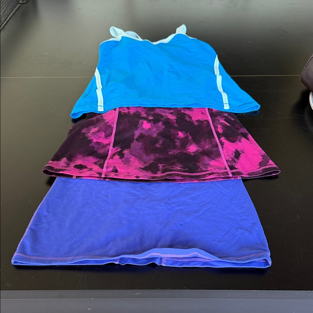 lululemon athletica Blue and Pink Tank Tops